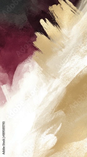 A low-saturation gradient background color, decorated with gold, red or ink-w...