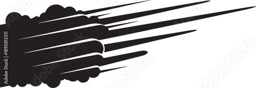 Black smoke trails rising quickly in the air fast