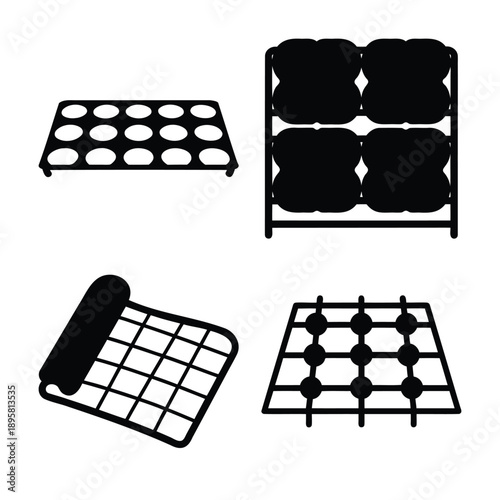 Versatile kitchen bakeware and accessories featuring trays, racks, and silicone mats