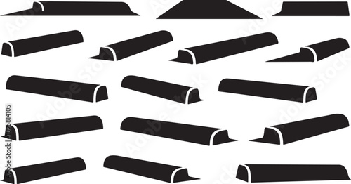 Black and white illustration of rolled up papers scattered