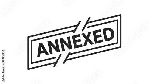 Word annexed is written in bold uppercase letters inside a double bordered rectangular frame with decorative lines, indicating attachment.