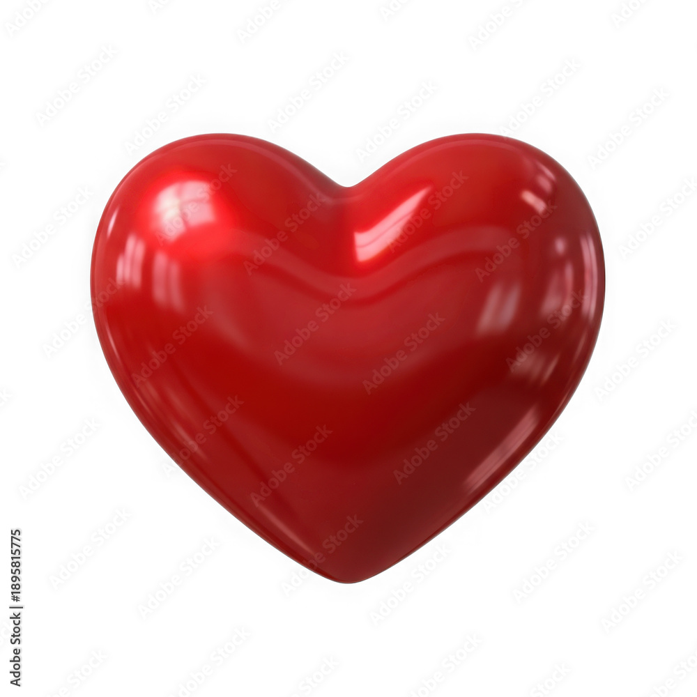 Fototapeta premium Shiny red heart shape isolated on transparent background transparent background