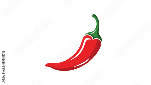 Bright red chili pepper with a green stem is a popular spice used to add heat and flavor to various international dishes.