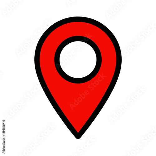 Red location pin vector icon. Free Download Red location pin vector icon. - GFXLoad