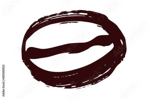 Hand drawn fresh roasted coffee bean Arabica robusta seed doodle Single element for print, web, design, decor