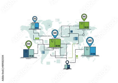 Wallpaper Mural Global Network Infrastructure Illustration Showing Data Exchange Across Various Locations Torontodigital.ca