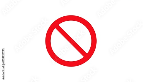 Free Download A stark, simple graphic of a red circle bisected by a diagonal line against a clean white backdrop, creating a universal symbol - GFXLoad