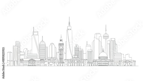 City skyline with skyscrapers and buildings in a metropolitan area  urban landscape