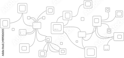 Complex network diagram with interconnected boxes
