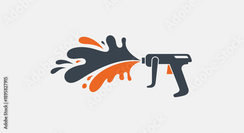 Dynamic Paint Spray Gun And Colorful Splatter Icon