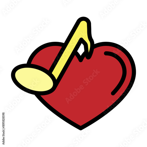 Love Song Vector Filled Icon Design