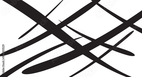Black abstract lines on white background artistic design element