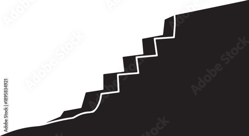 Staircase leading up to darkness and light contrast