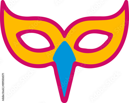 Colorful Purim Carnival Mask Illustration