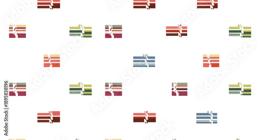 Free Download Abstract geometric pattern with horizontal stripes in muted colors on a white background. - GFXLoad