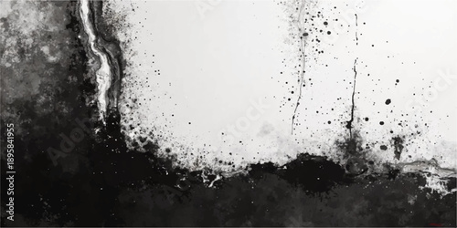 A macro design of cold blue water drops splashing on a wet glass surface and old grunge wall texture with clean liquid bubbles and a liquid splash pattern backdrop