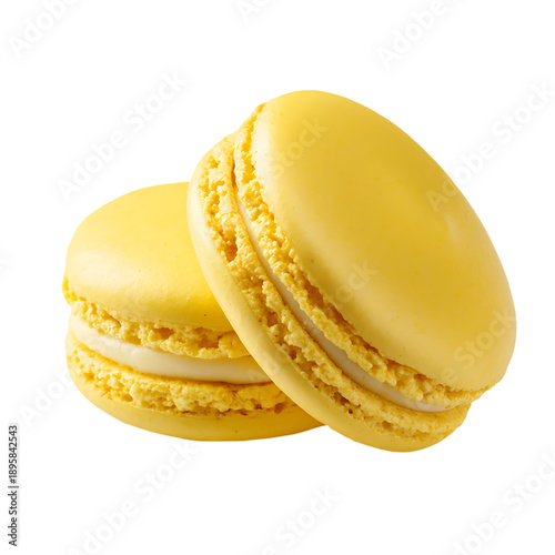 Zesty yellow lemon macaron dessert