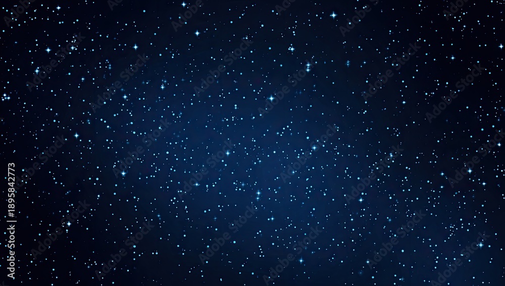 Fototapeta premium A deep blue night sky sprinkled with many tiny, glowing stars. A beautiful cosmic background