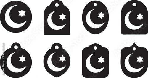 Islamic Moon and Star Tags Collection