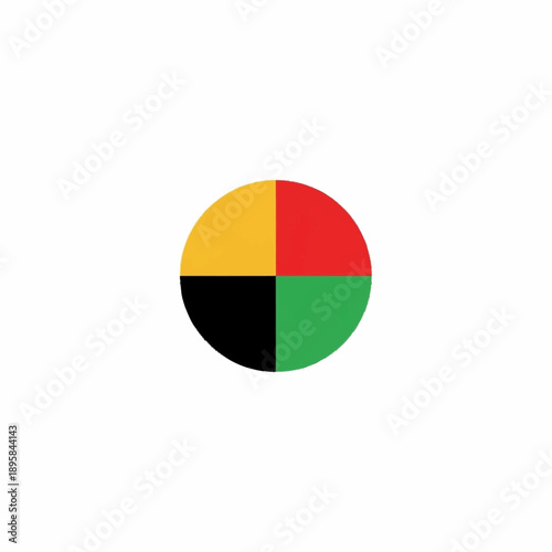 Free Download Colorful Circle Divided into Four Sections. - GFXLoad