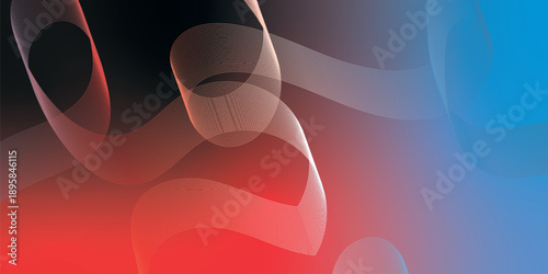 Red black and azure abstract shape grainy gradient background with black noisy texture for wide banner poster and header design