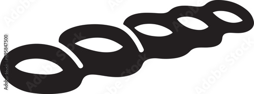 Black chain link icon on white background graphic design