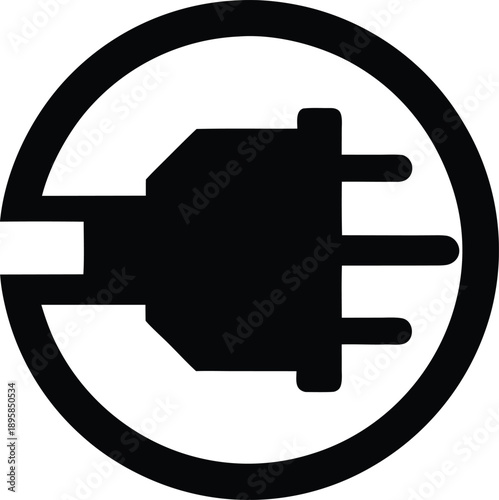 travel adapter plug silhouette vector illustration on transparent background