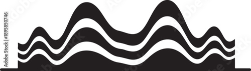 Abstract black and white wavy lines graphic design element