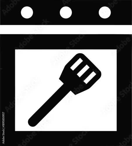 spatula flexible edge silhouette vector illustration on transparent background
