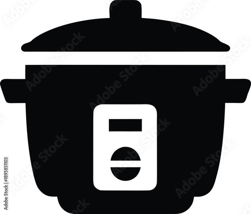rice cooker pot silhouette vector illustration on transparent background