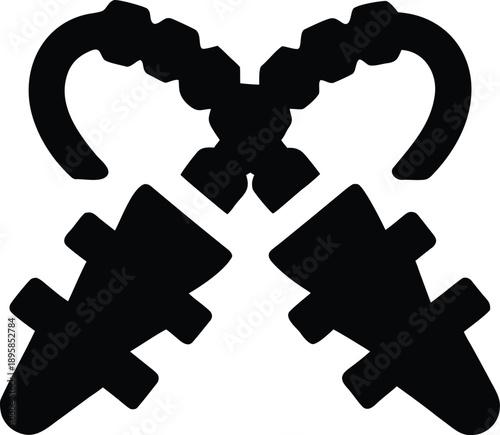 earplugs pair oval silhouette vector illustration on transparent background