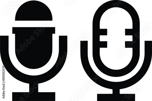 Microphone Icons Isolated on White Background