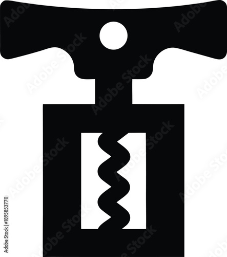 bottle opener metal silhouette vector illustration on transparent background