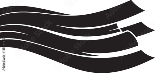 Abstract Black and White Wavy Lines Graphic Design Element