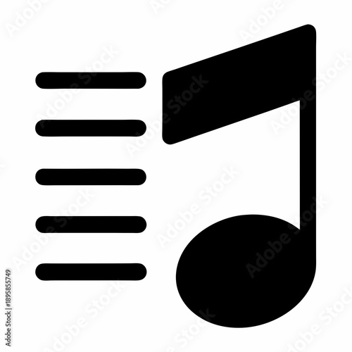 Musical note icon combined with the menu icon for audio settings