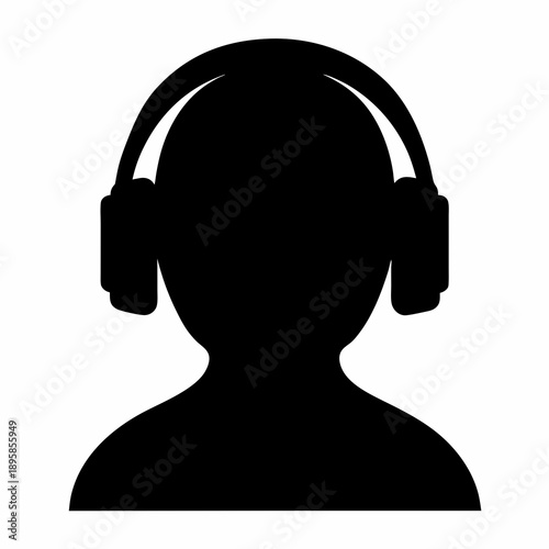 Silhouette of a person wearing headphones immersed in a listening experience