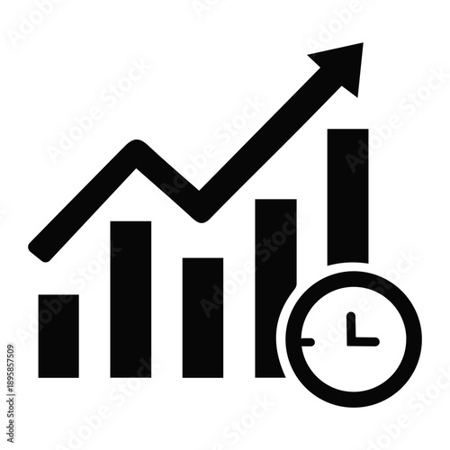 Iconic representation of optimized business growth and financial progress, emphasizing data-driven efficiency and timely market performance analysis for future success