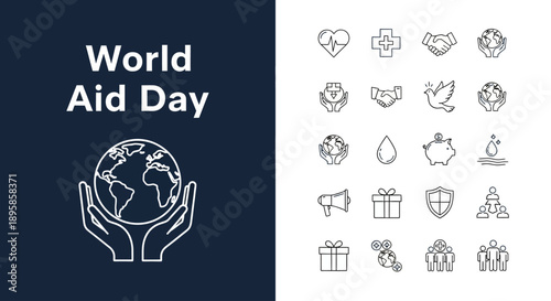 Hands holding the Earth on World Aid Day, symbolizing global support and charity efforts worldwide