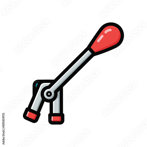 Red and Silver Adjustable Wrench Tool.