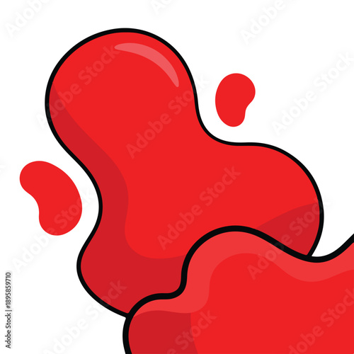 Red Liquid Splash with Droplets.