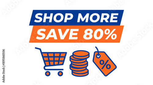 Shopping Discounts, Online Store, Graphic Design, Digital Environment, Eye-Catching Concept