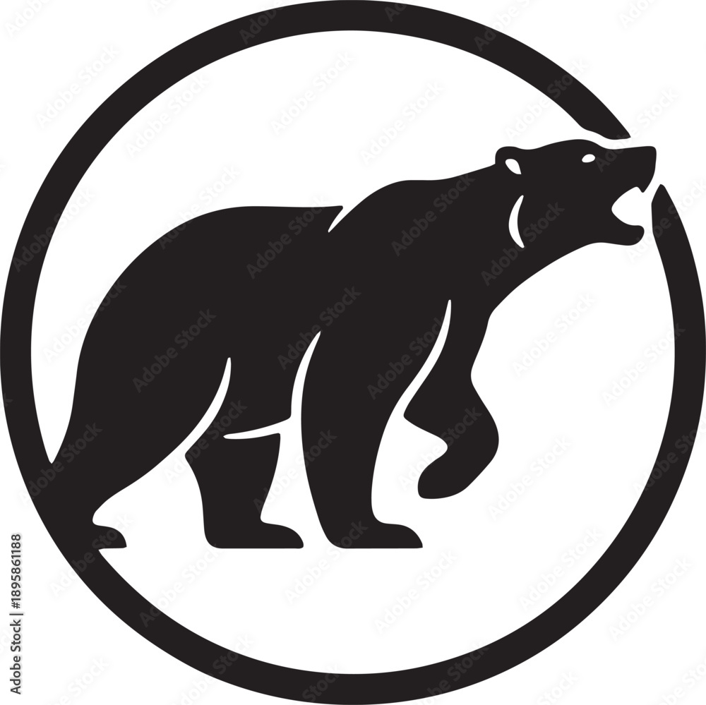 Fototapeta premium Bear silhouette animal