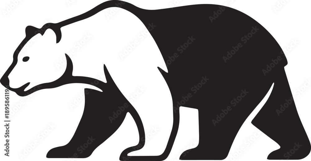 Fototapeta premium Bear silhouette animal