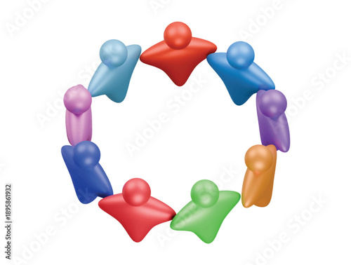 community circle icon 3d illustration render