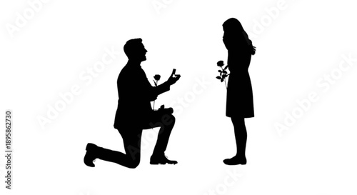 Man kneeling to propose to woman