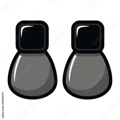 Two Gray Pepper Shakers Illustration.