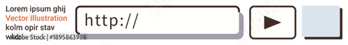 Internet browsing, web design, user interface, online access, login forms, digital tools. A web address input field with a progress button and placeholder text. Internet browsing and web design