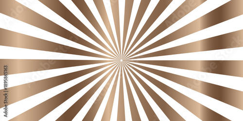 Vintage sunburst background featuring a grunge paper texture and retro brown rays in a distressed vector illustration design