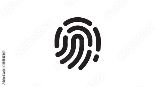Fingerprint icon in minimalist style with dark color on white background for security symbol