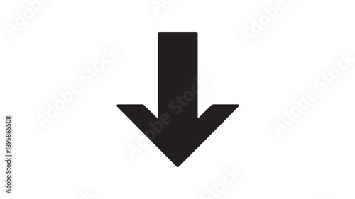 Free Download Black down arrow icon in simple minimalist design with bold lines and white background for user interface - GFXLoad